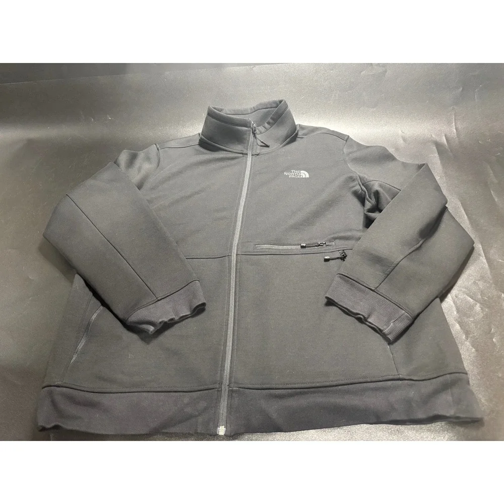 The North Face Mens Full Zip Jacket Fleece Lined Black XXL